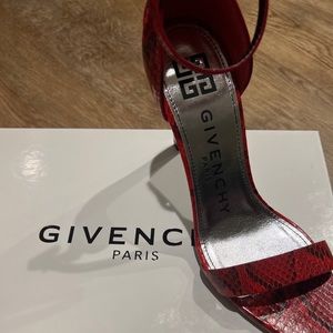 Givenchy red python heels 100mm size 38